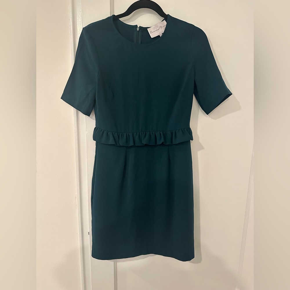 Charles Henry Dark Teal Midi Dress